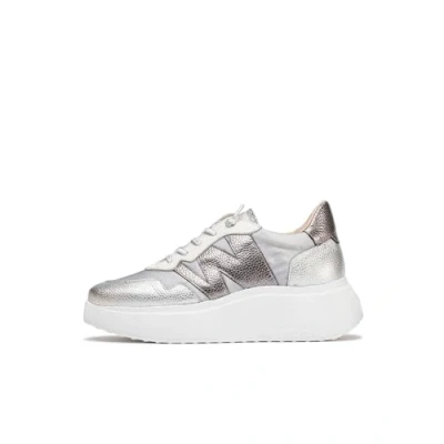 Afbeelding van Wonders Sneakers laag, Dames, Maat: 37, Plata plomo Leer en textiel