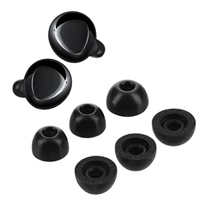 Afbeelding van kwmobile 6x cover voor oordopjes geschikt Samsung Galaxy Buds + Van memory foam in zwart Maat S, M en L