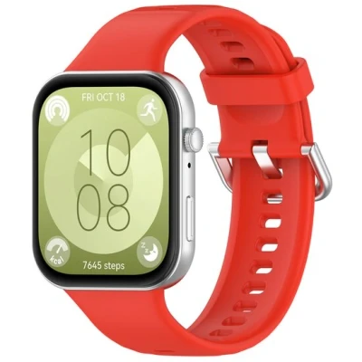 Afbeelding van Siliconen bandje met gesp Rood Huawei Fit 3