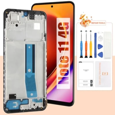 Afbeelding van Display voor Xiaomi Redmi Note 11 Vervangingsscherm 2201117TG/2201117TI/2201117TY/2201117TL LCD scherm Touch Digitizer Montage Reparatieonderdelen (zwart met frame, 6,43 inch)