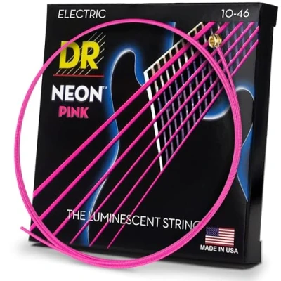 Afbeelding van DR Strings NPE 10 Hi Def Neon Pink Medium 46 elektrische gitaarsnaren