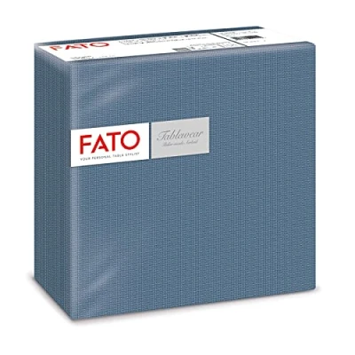 Afbeelding van Fato Droogpapieren servetten, airlaid, stoffen effect, 50 stuks afmetingen 40 x gevouwen in 4, ultramarijnblauw kleurontwerp