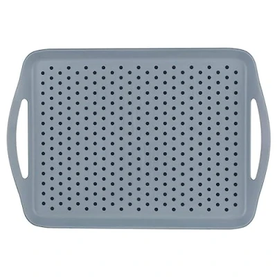 Afbeelding van Dienblad/serveerblad antislip rechthoekig 45 x 32 cm grijs Dienbladen