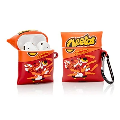 Afbeelding van YIGEYI Siliconen Case Compatibel met Airpods 1 &amp; 2 Grappige Leuke 3D Cartoon Cover [Leuke Snacks Serie 2] (Cheetos)