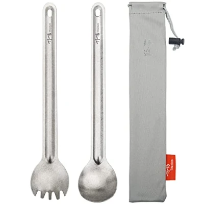 Afbeelding van TITO Titanium Lange Handvat Voor Spork Outdoor Ultralight Portabale legering lepel Flatware Met Camping Backpacking (Lepel (doos pakket))