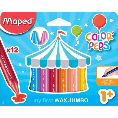 Afbeelding van Maped waskrijt Color&#039;Peps Jumbo Early Age, doos van 12 stuks in geassorteerde kleuren