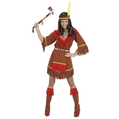 Afbeelding van Widmann Indiaan Kostuum Indiaanse Jurk Vrouw Bruin XL Carnavalskleding Verkleedkleding