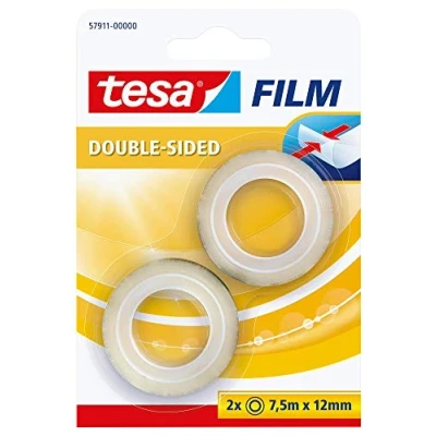 Afbeelding van Plakband Tesa 57911 dubbelzijdig 12mmx7,5m 2 rollen