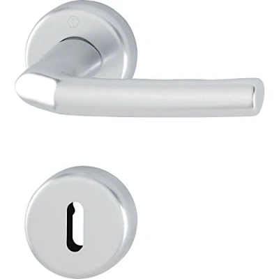 Afbeelding van HOPPE 3067286 krukgarnituur Birmingham met rozetten BB (bontbaard), zilver geanodiseerd