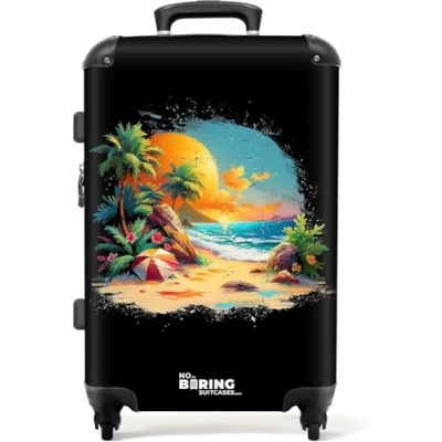 Afbeelding van NoBoringSuitcases.com® Koffer groot Rolkoffer lichtgewicht Exotische muurschildering Reiskoffer met 4 wielen Grote trolley XL 20 kg bagage