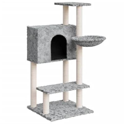 Afbeelding van vidaXL Kattenmeubel met sisal krabpalen 108,5 cm lichtgrijs