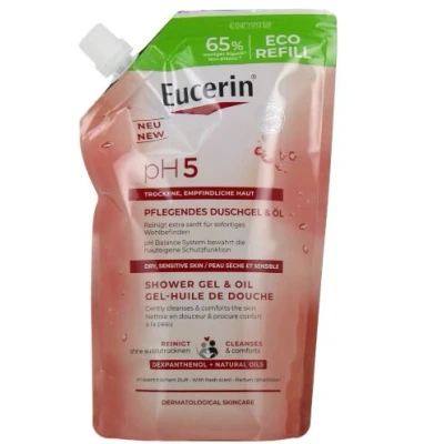 Afbeelding van Eucerin pH5 Douchegel Olie Droge en Gevoelige Huid Navulling 400ml