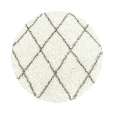 Afbeelding van Harmony Soft Shaggy Hoogpolig Vloerkleed Creme 80 cm rond