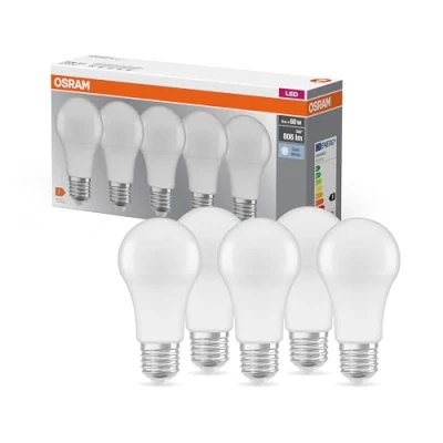 Afbeelding van OSRAM LED lamp Classic A 60 E27 mat 8,5W 806 lumen koel wit 5 stuks