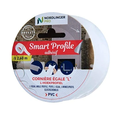 Afbeelding van Smart Profile L hoekprofiel wit PVC 1,5x1,5cm/2,6m