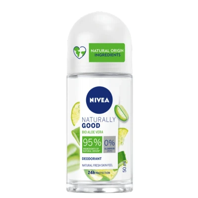 Afbeelding van Nivea Naturally Good Bio Aloë Vera Deodorant Roll On Voordeelverpakking 6x50ML