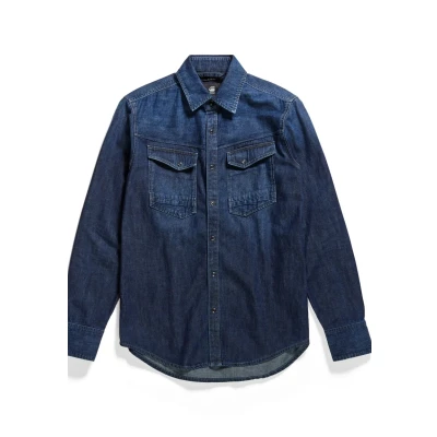 Afbeelding van G STAR Slim fit Denim overshirt worn in deep sea