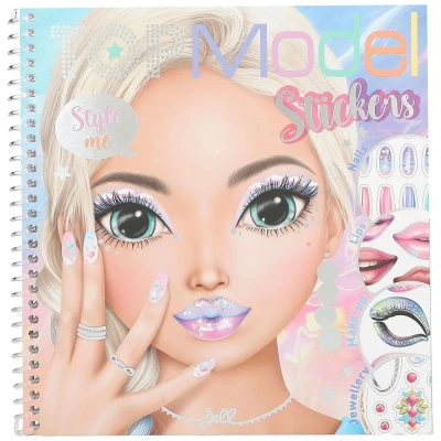 Afbeelding van Depesche 13437 TOPModel Face Dress Me Up Stickerboek met 24 pagina&#039;s voorbedrukte modelportretten om zelf te ontwerpen, incl. 7 stickervellen
