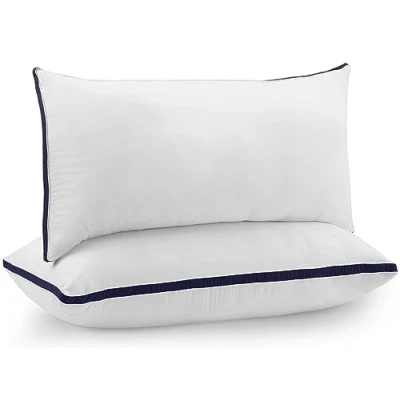 Afbeelding van Utopia Bedding Kussens Set van 2, Beddenkussens, Hoofdkussens Zacht en Ademend Stof met Holle Vezelvulling (40x80 cm, Marineblauw)