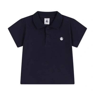 Afbeelding van Petit Bateau Jongens Polo met logo in de kleur Zwart, maat: 12 maanden
