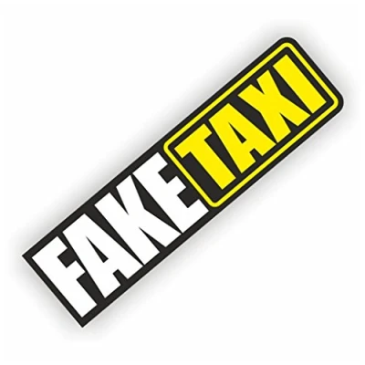 Afbeelding van Foliecentrum, Fake Taxi, 14,5 x 4 cm, hoogwaardige sticker, auto tuning, OEM &amp; JDM autosticker, grappige stickers voor auto, stickerbomb, Made in Germany