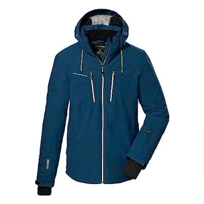 Afbeelding van killtec Heren SKI jack/functioneel jack met afritsbare capuchon en sneeuwvanger KSW 44 MN JCKT, dark petrol, 3XL, 38698 000