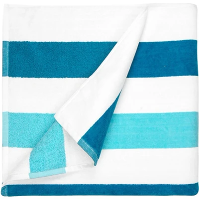 Afbeelding van The One Towelling Strandhanddoek 90 x 190 cm Stripe Petrol/mint