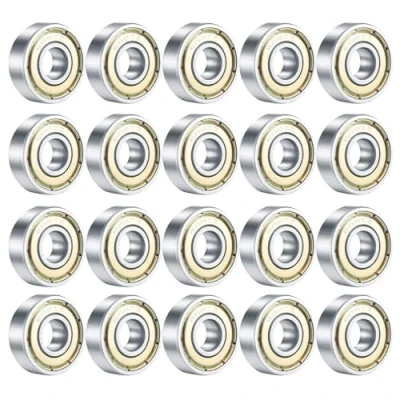Afbeelding van WANGZAIZAI 608 ZZ Kogellagers, 20 stuks 8 mm x 22 7 metaal Double Shielded miniatuur groefkogellagers voor skateboard scooter inline skates