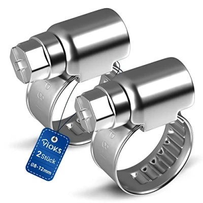 Afbeelding van VIOKS Slangklemmen zwembadslang 2x 8 12mm Ø 9mm breedte buisklem slang klemmenset voor waterslang wasmachine zwembad / slangklem klem afvoer adapter