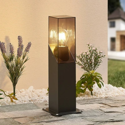 Afbeelding van Lucande Sokkellamp 1licht Aluminium, polycarbonaat H: 40 cm E27 antraciet, helder