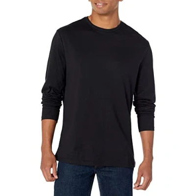 Afbeelding van Amazon Essentials Heren T shirt met lange mouwen en slanke pasvorm, Zwart, S