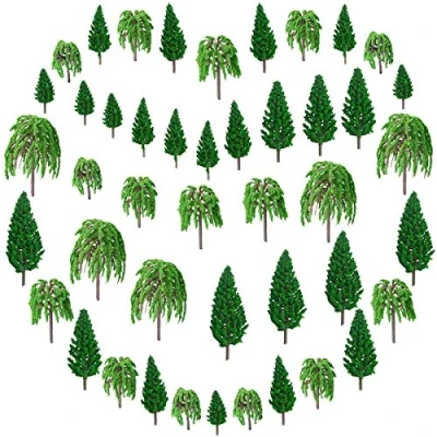 Afbeelding van Smavles Model Bomen 45 Stuks Architectuur Trein Landschap Modelspoor Miniatuur Diorama voor DIY Scenery