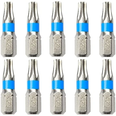 Afbeelding van 10 TORX bits TX van S2 staal T25 schroevendraaier bitset