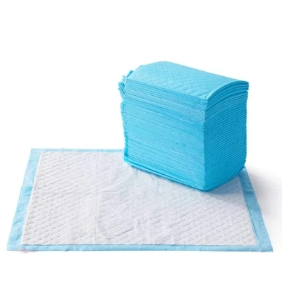 Afbeelding van Amazon Basics Duurzame trainingspads voor honden en puppy&#039;s, lekvrij design met sneldrogend oppervlak, 50 stuks (1 stuk), blauw/wit
