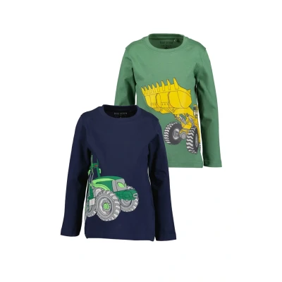 Afbeelding van Blue Seven Langarmshirts 2ER PACK Longsleeve, Maat: 98, ultramarin dk grün