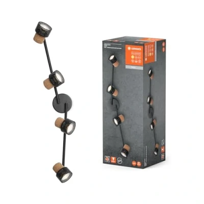 Afbeelding van LEDVANCE LED plafondspot Kurk, GU10, 4 lamps, dimbaar, zwart