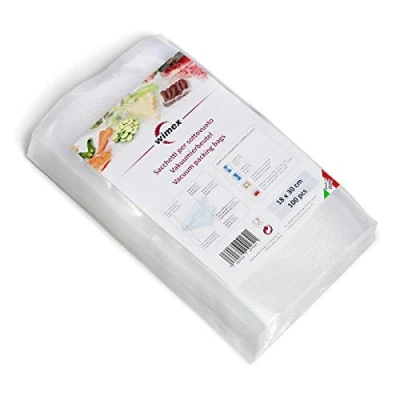 Afbeelding van Wimex Vacuüm Voedingssealer rollen en zakken BPA vrij Sous vide Compatibel met elke vacuümmachine (18 x 30 cm 100 zakken)