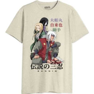 Afbeelding van Naruto Menarutts243 T shirt, Beige Melange, XS, heren, XS