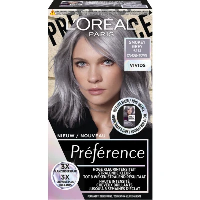 Afbeelding van 1+1 gratis: L&#039;Oréal Preference Vivids Permanente Haarkleuring 9.112 Smokey Grey