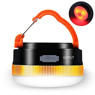 Afbeelding van Karrong campinglamp, led, USB oplaadbaar, mini magneet, 4 modi, SOS, waterdicht, draagbaar, tentlamp voor outdoor, wandelen, camping, noodgevallen