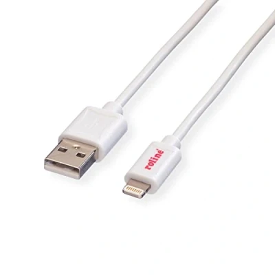 Afbeelding van ROLINE Lightning naar USB 2.0 kabel voor iPhone, iPod, iPad, wit, 1,8 m