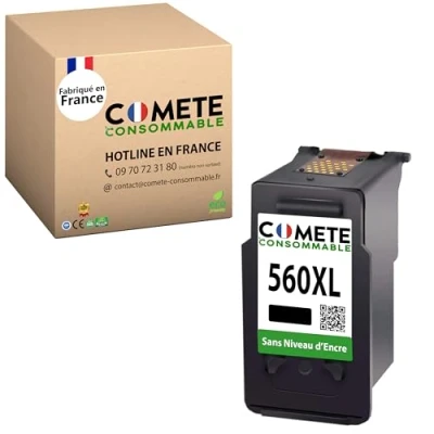 Afbeelding van COMETE 560XL 1 Inktpatronen Compatibel met Canon PG 560 voor XL PIXMA Cartridge zonder inktniveau weergave, zwart