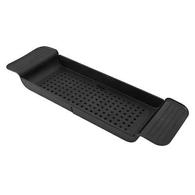 Afbeelding van Badplank, Telescopische Badplank voor Badkamer (Zwart)