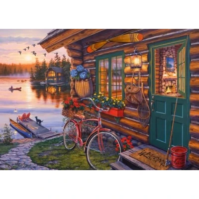 Afbeelding van Schmidt Spiele 58531 Darrel Bush, zeehut met fiets, 1000 stukjes puzzel, kleurrijk