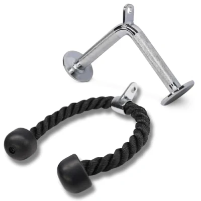 Afbeelding van Yes4All Combo tricep touw, pulldown kabel en V stang bevestiging, kabelstang voor krachttraining (tricep touw vormige stang)