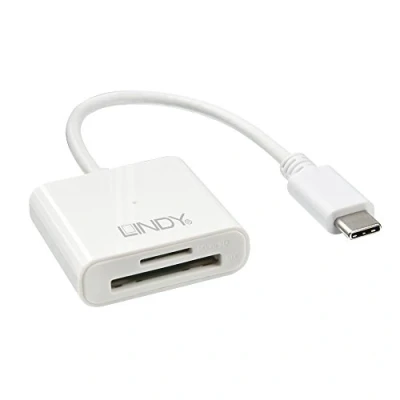 Afbeelding van LINDY 43185 Externe geheugenkaartlezer Micro SD, USB C 3.2 (Gen 1) Wit