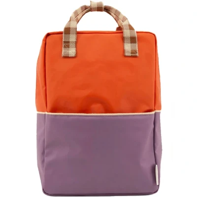 Afbeelding van Sticky Lemon Colourblocking Backpack Large orange juice plum purple schoolbus brown