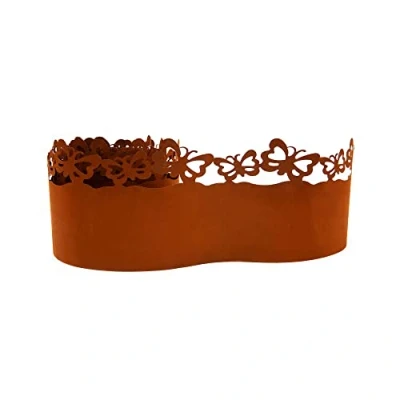 Afbeelding van UNUS® Metalen borderrand in roestlook met diverse decoraties vlinders