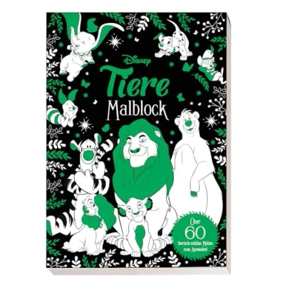 Afbeelding van Disney Tiere: Malblock: über 60 tierisch schöne Motive zum Ausmalen!: Block mit Folienprägung