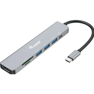 Afbeelding van Equip 133494 laptop dock &amp; poortreplicator Bedraad USB 3.2 Gen 1 (3.1 1) Type C Zilver